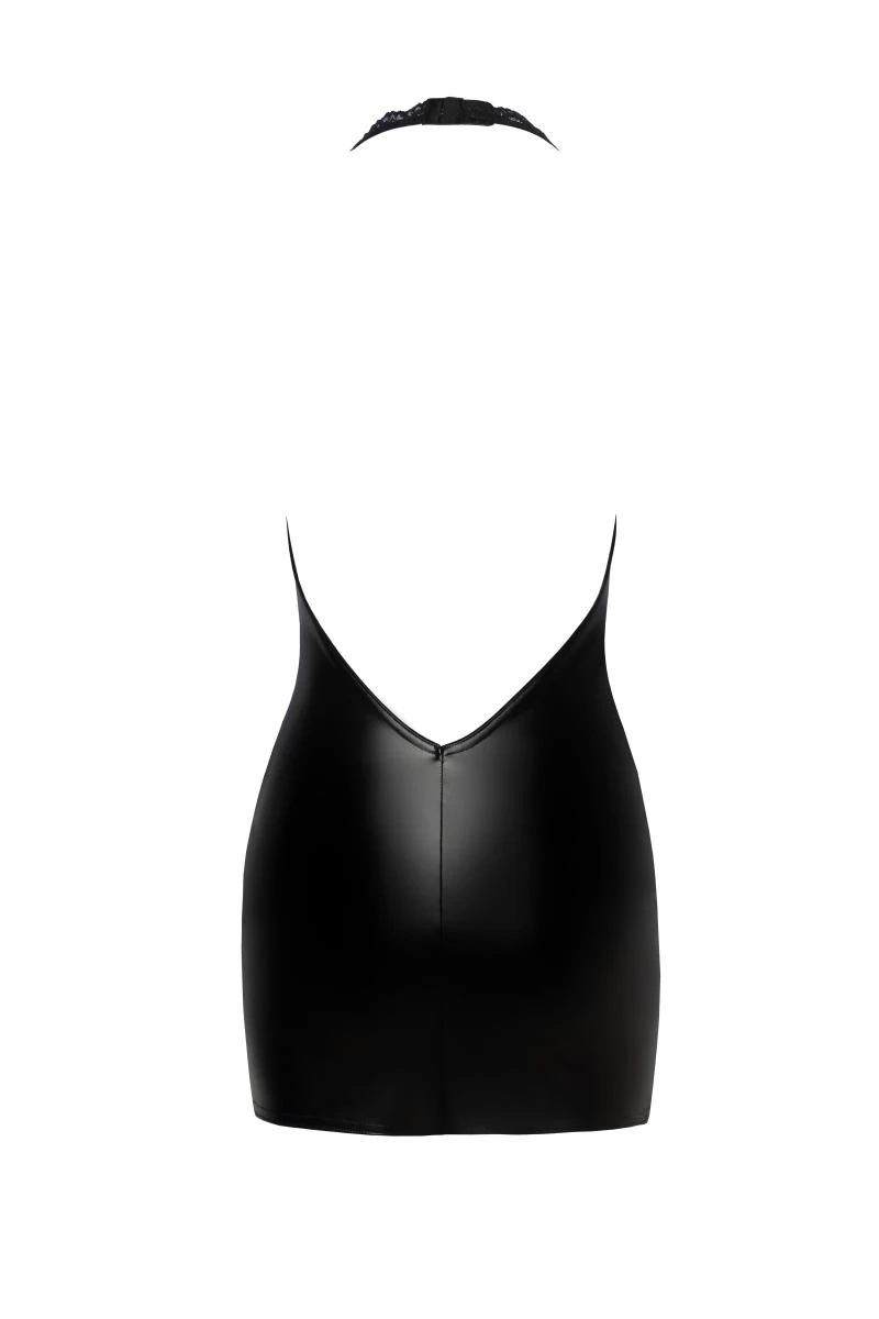 Powerwetlook Minikleid F283 mit floraler Spitze von Noir Handmade