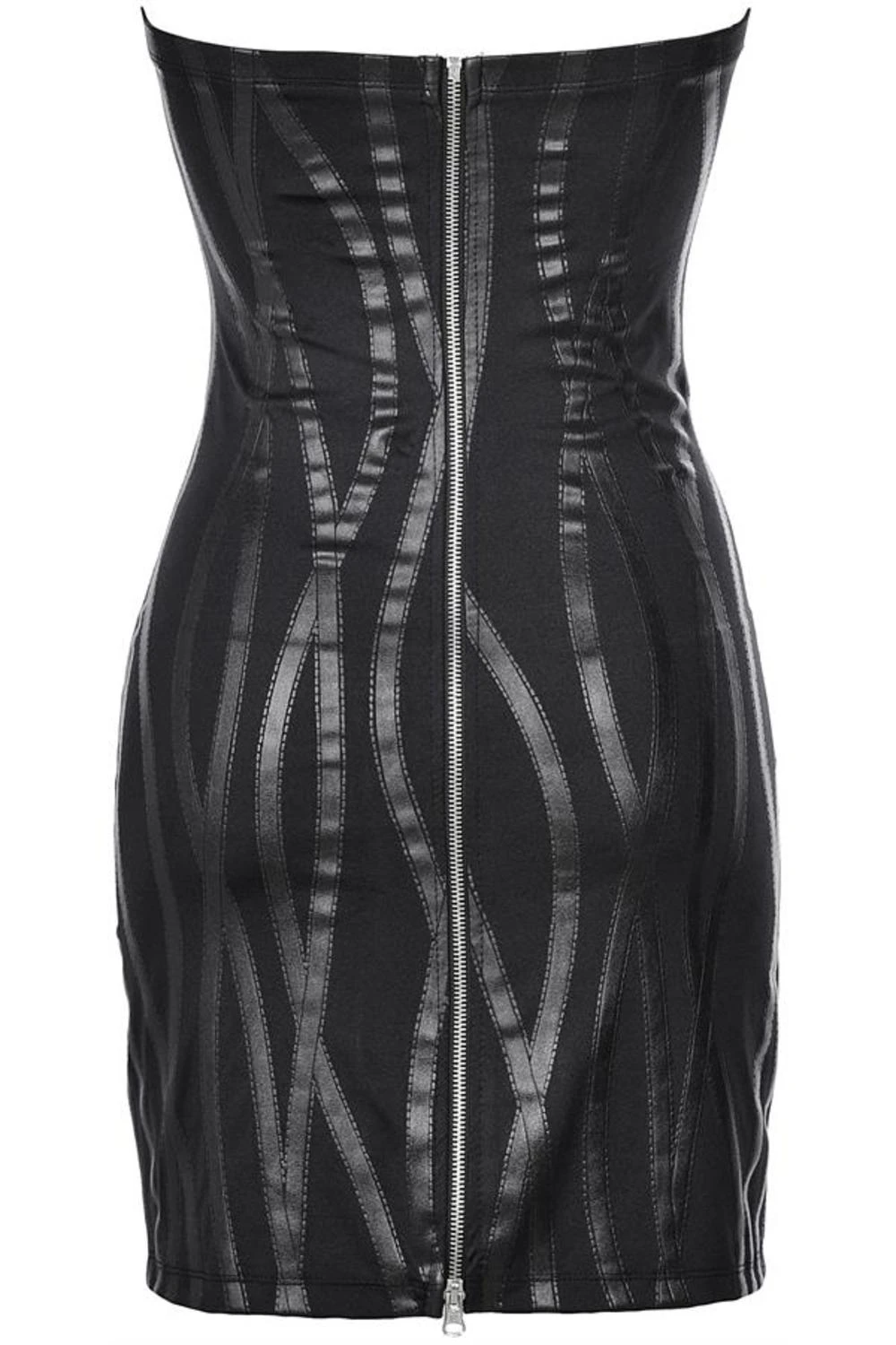 Axami Minikleid mit Wellenlinen aus Latex in schwarz Axami Minikleid mit Wellenlinen aus Latex in schwarz