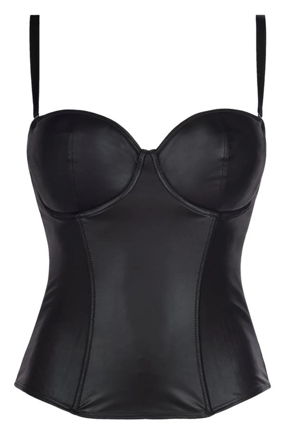 Axami Erotische Bügel Corsage im Latex-Look schwarz Axami Erotische Bügel Corsage im Latex-Look schwarz