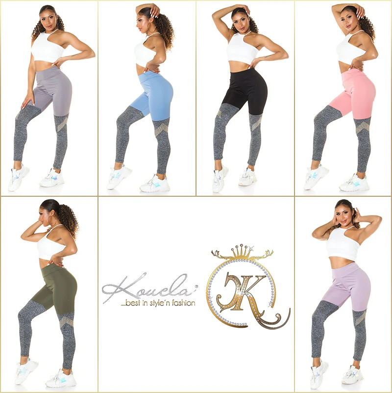Workout High Waist Sport Leggings mit Overknee-Effekt Workout High Waist Sport Leggings mit Overknee-Effekt