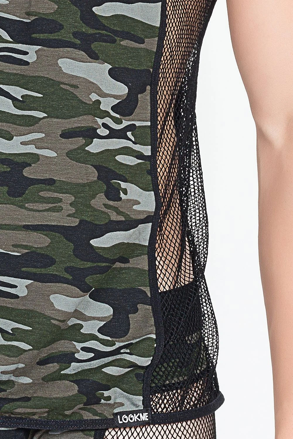 Herren Military 58-77 Camouflage Shirt mit Netz-Einsatz