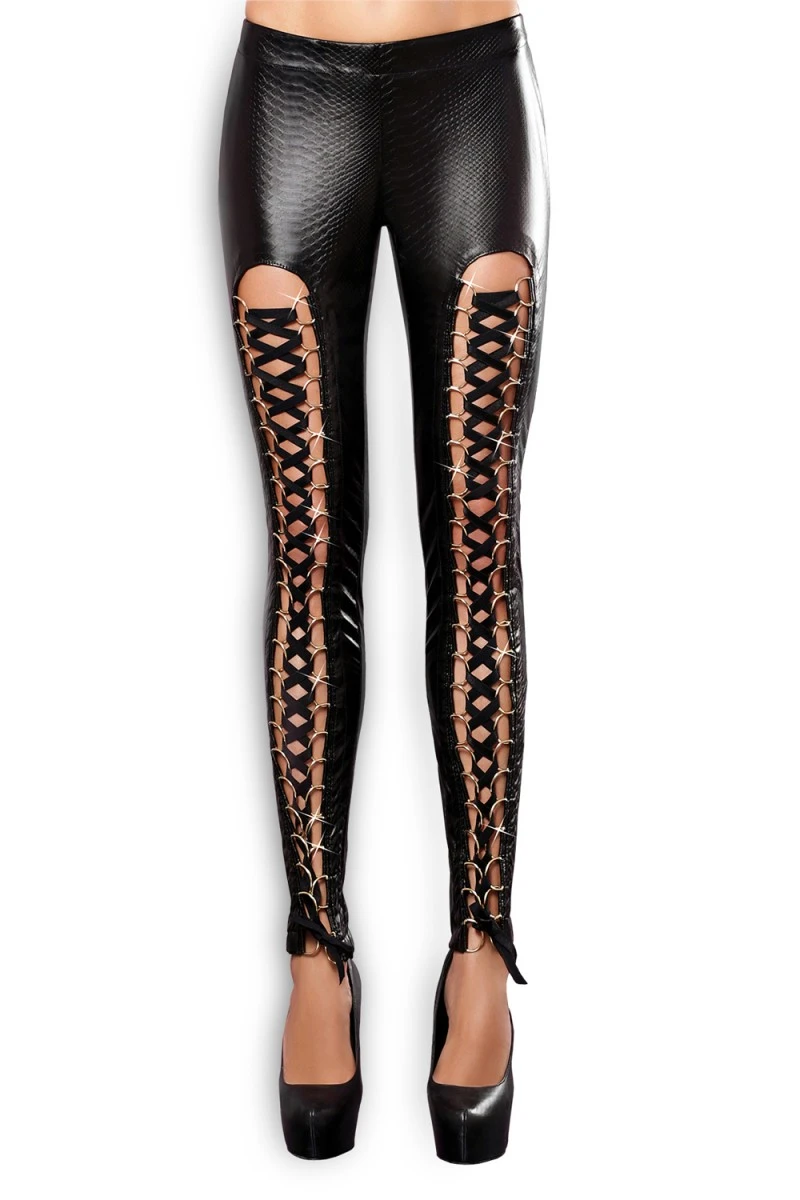 Wetlook Hose mit nickelfreien Ösen und Schnürung