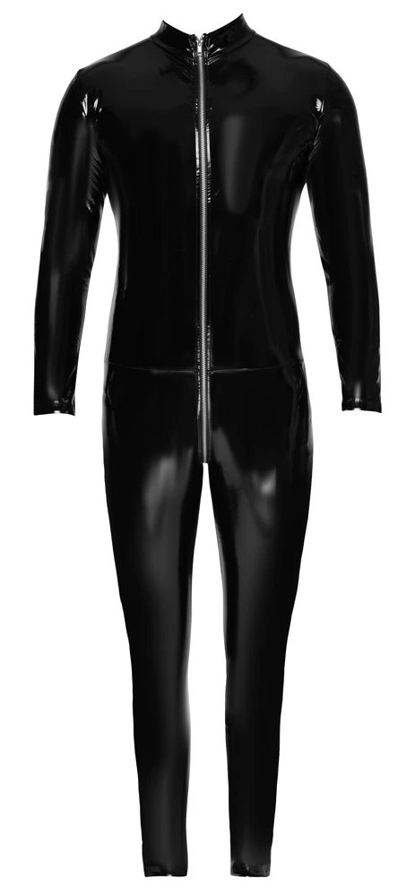 Overall von Black Level mit 3-Wege-Metallreißverschluss vom kleinen Stehkragen durch den Schritt bis über den Po. Aus 4-Wege-Stretchlack mit edlem Glanz. Overall von Black Level mit 3-Wege-Metallreißverschluss vom kleinen Stehkragen durch den Schritt bis über den Po. Aus 4-Wege-Stretchlack mit edlem Glanz.