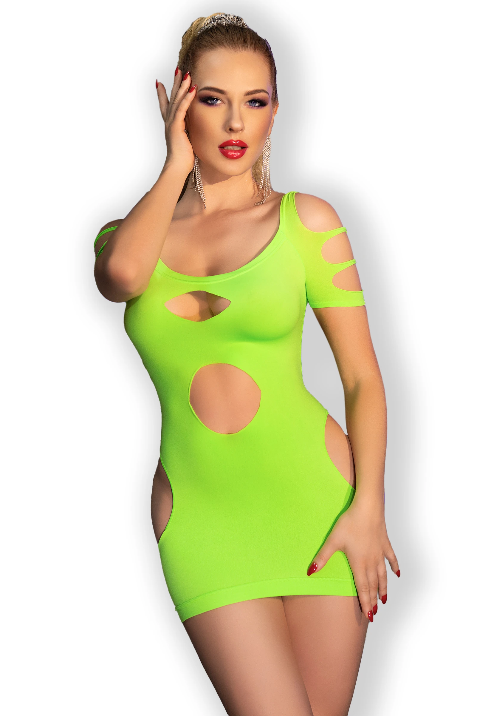 Nahtloses Minikleid CR4671 mit Cutouts von Chilirose
