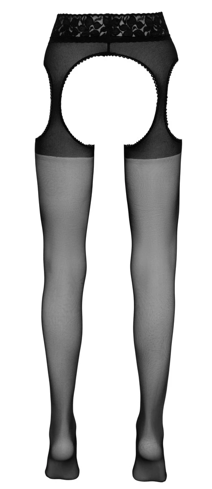Cottelli Romantisch verführerisch: Die seidig zarte Strapsstrumpfhose mit Spitzenbesatz und raffinierten Cut-outs