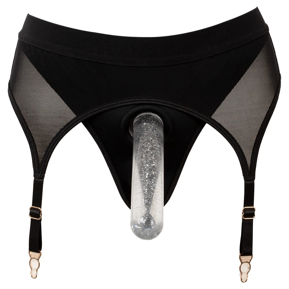 Bad Kitty Riostring kombiniert mit Strapsgurt, Mikrofaser und Powernet, einsatz für Dildo/Vibrato
