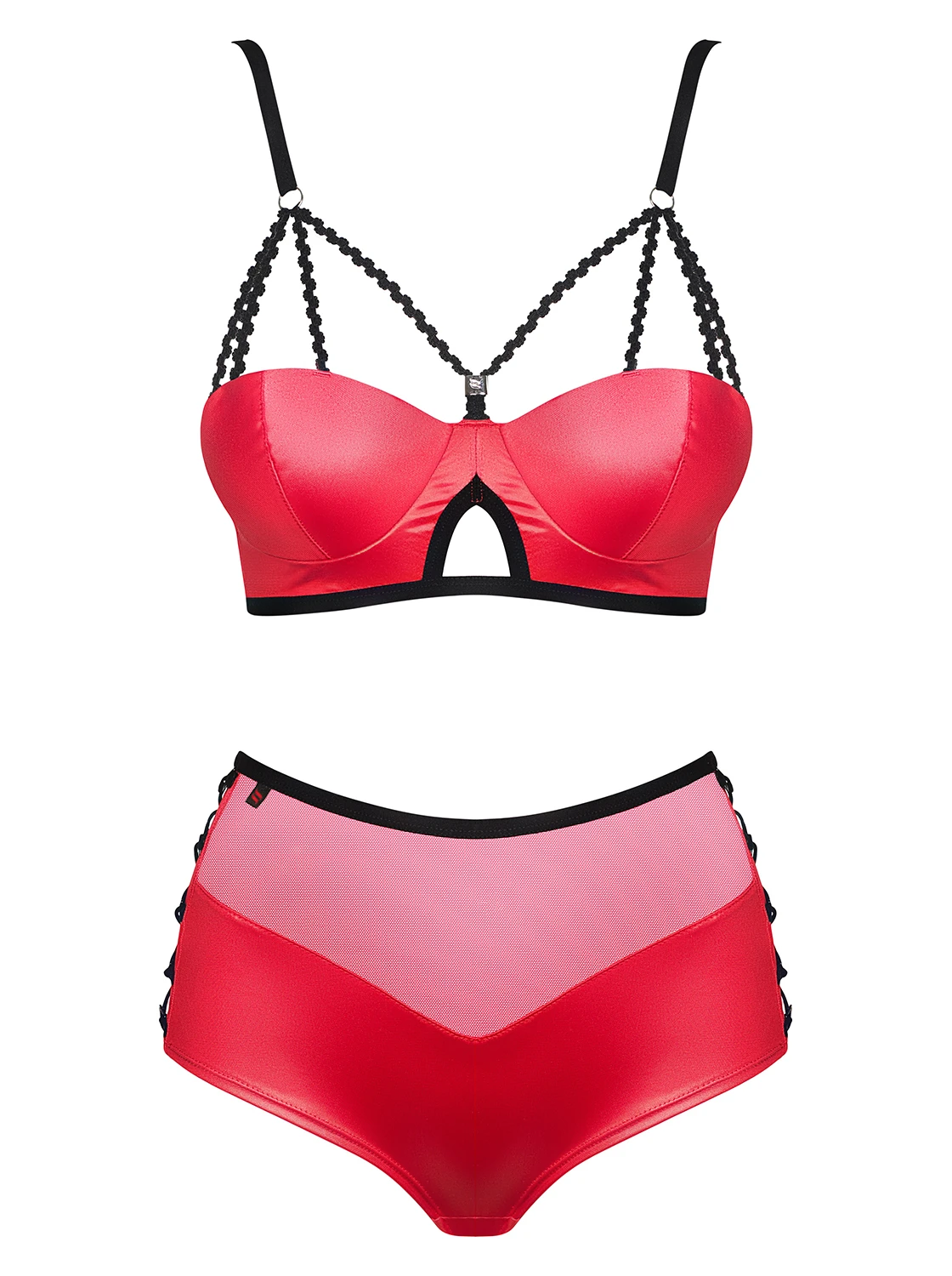 Scharfes Wetlook Dessous Set