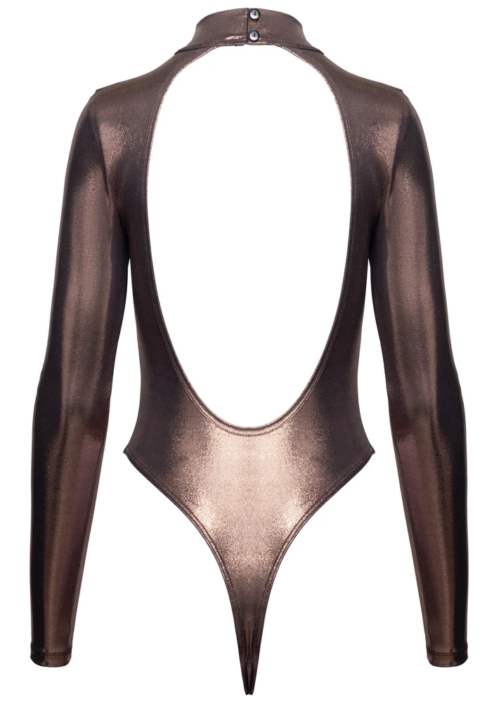Hot glänzender Langarm-Riobody Roségold Kupfer mit tiefem Rückenausschnitt & Rio-Style für heiße Kurven von Cottelli PARTY