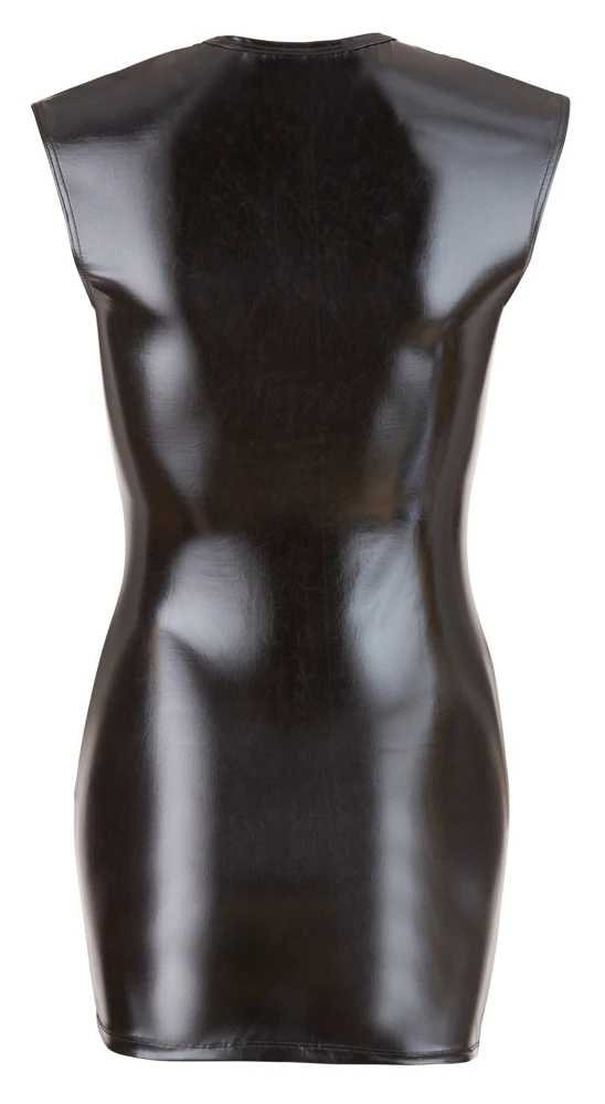 Cottelli PARTY Wetlook Kleid Zip Kurzes enges Kleid im Wetlook 2 Wege Reißverschluss