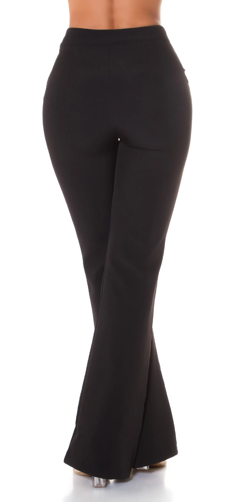 Uni Business High Waist Stoff Hose mit Schlag und Biesennaht Uni Business High Waist Stoff Hose mit Schlag und Biesennaht