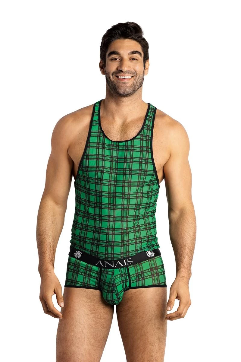 Herren Tank Top 053490 transparent mit Karo Muster von Anais for Men