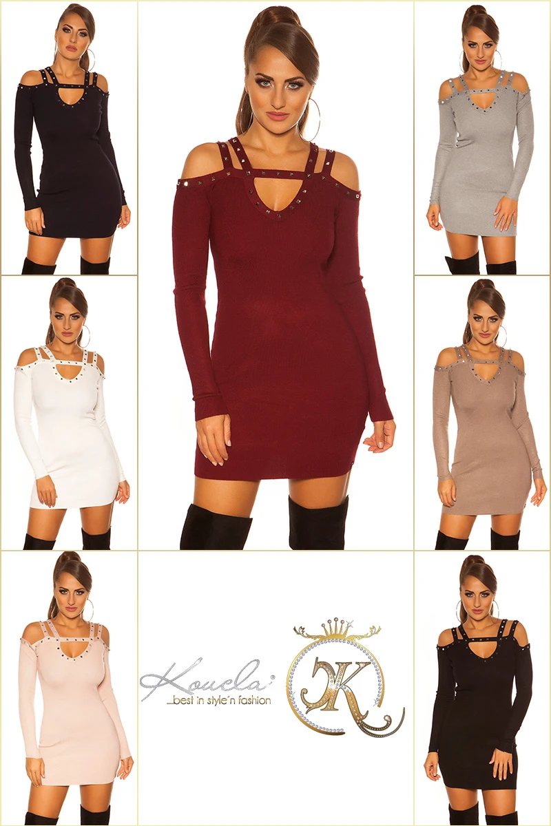 Longpulli im Cold-Shoulder-Style mit Nieten-Verzierung Longpulli im Cold-Shoulder-Style mit Nieten-Verzierung