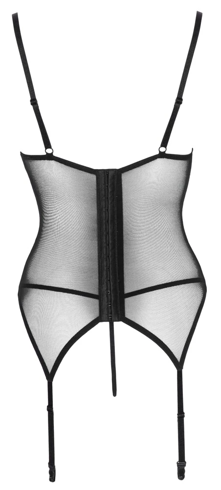 Cottelli LINGERIE Strapshemd und String rot/schwarz mit heißen Spitzeneinsätzen