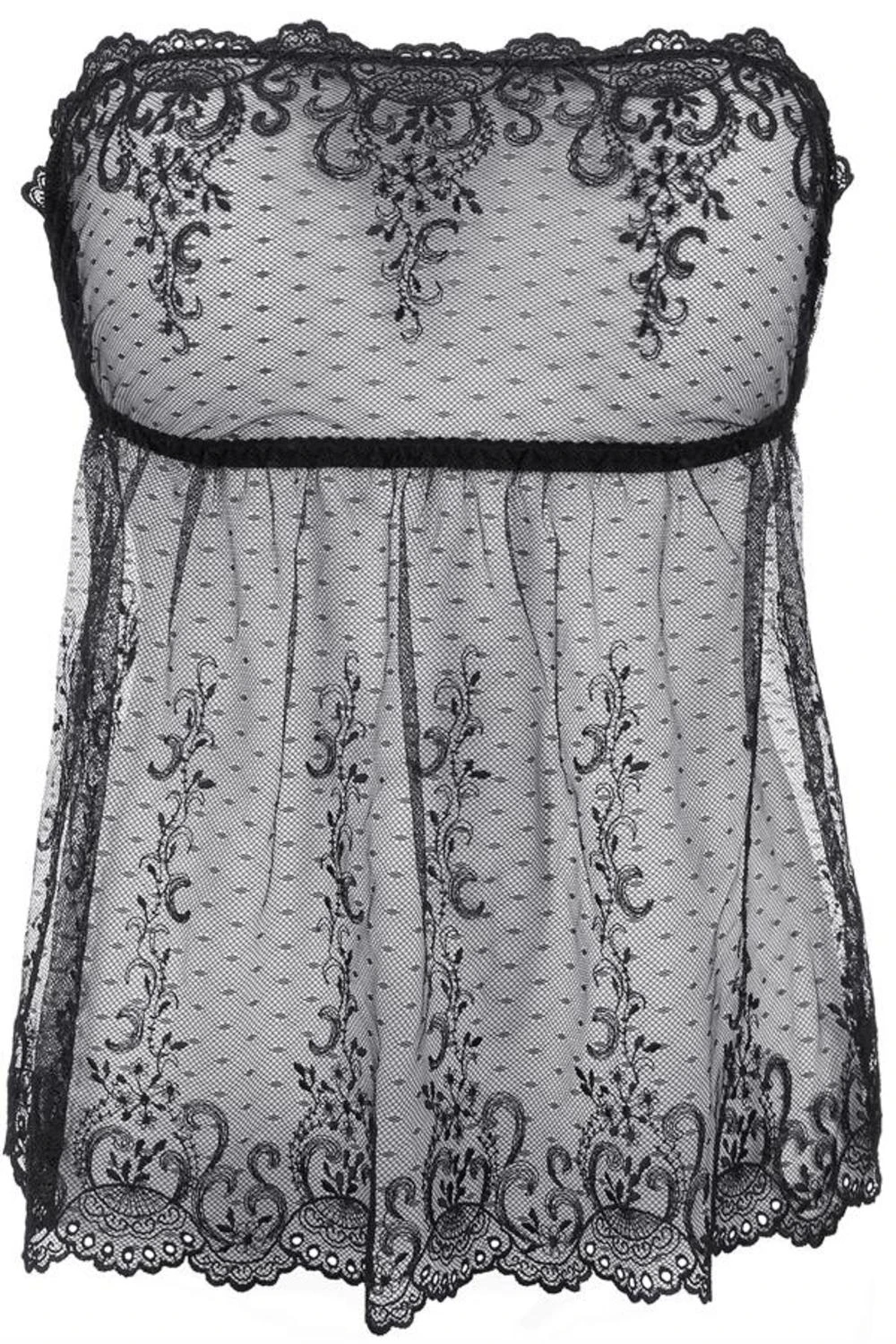 Axami Babydoll Hemdchen aus transparentem Tüll mit Spitze Axami Babydoll Hemdchen aus transparentem Tüll mit Spitze