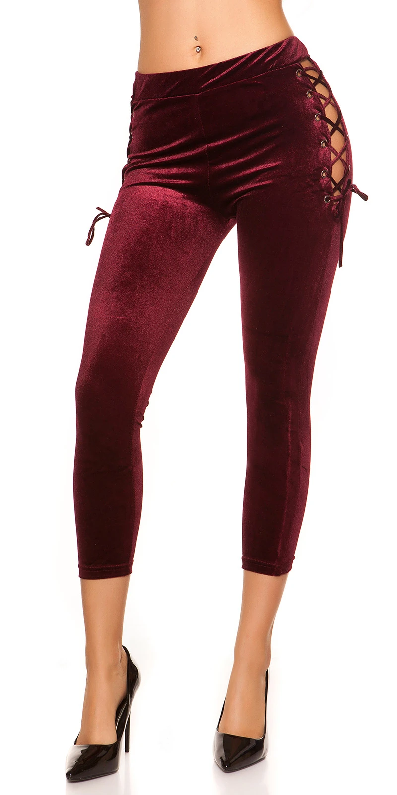 Smat Optik Leggings mit Cutout und Deko Schnürung