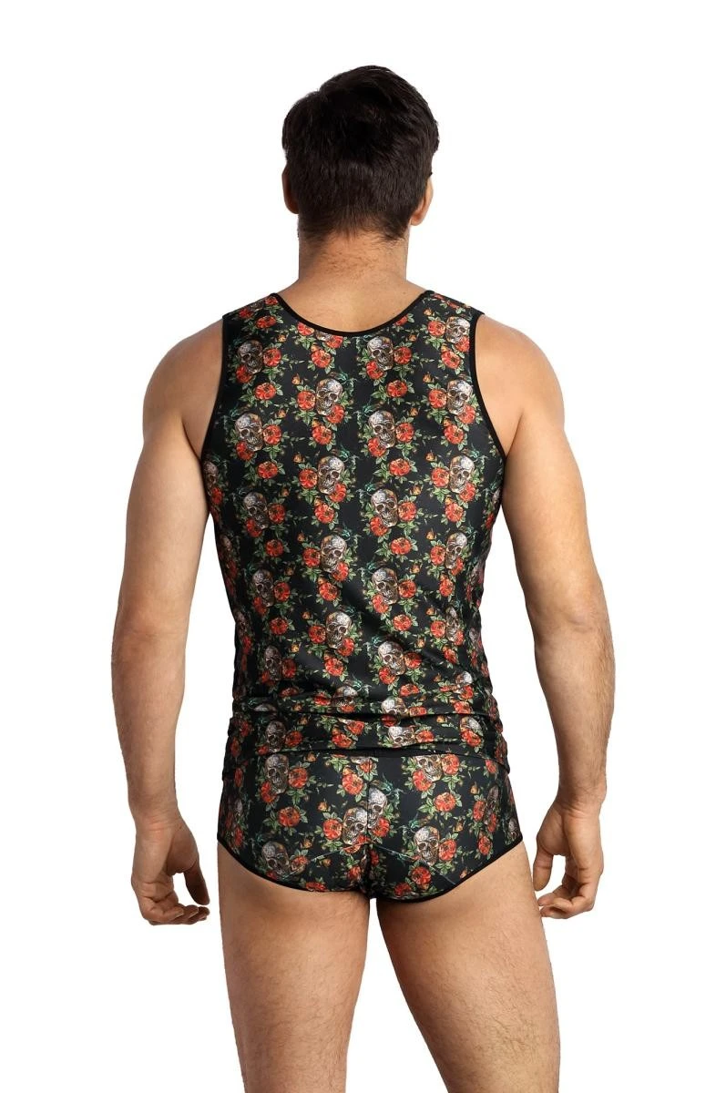 Herren Tank Top mit Flower Skull Print von Anais for Men