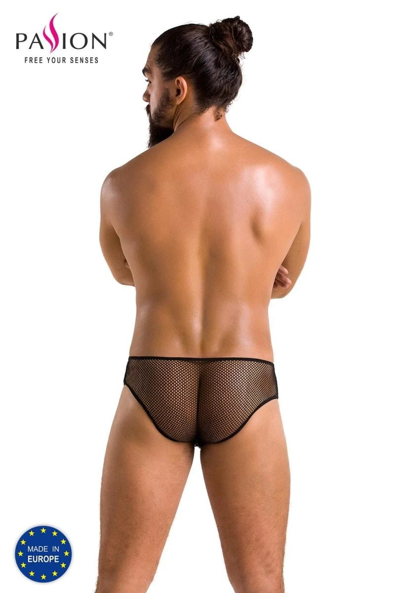 Herren Slip 035 aus mattem Kunstleder mit Netz von Passion Menswear