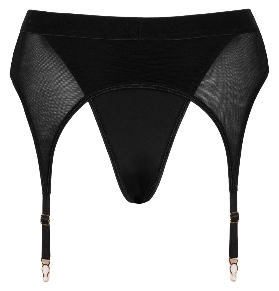 Bad Kitty Riostring kombiniert mit Strapsgurt, Mikrofaser und Powernet, einsatz für Dildo/Vibrato