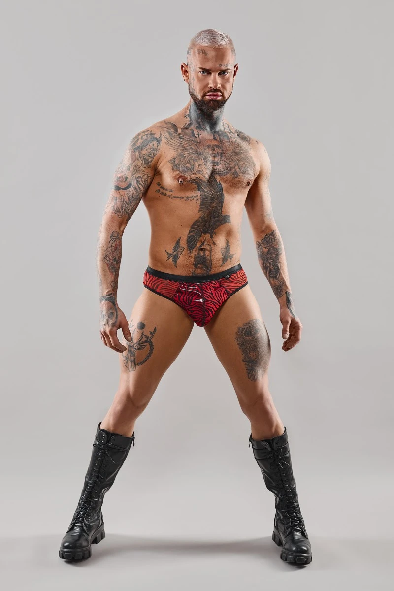 Herren Netz-Slip RESamuel001 mit Zebramuster von Regnes Fetish Planet