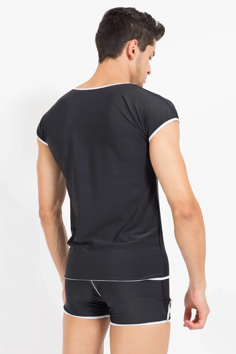 Herren V-Shirt 43-77 dehnbar mit Druckknöpfe von Look Me
