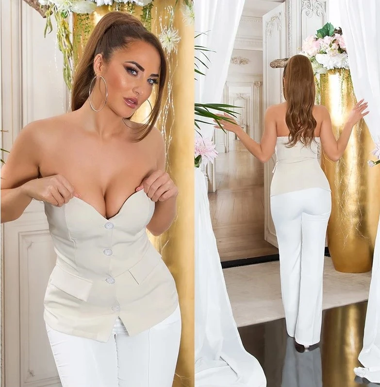 Fabulous Bandeau Top mit Blazer-Effekt Fabulous Bandeau Top mit Blazer-Effekt