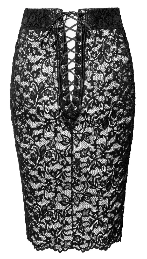 Rock mit Spitze hinten vonre Powerwetl edler Material-Mix von Noir Handmande Rock mit Spitze hinten vonre Powerwetl edler Material-Mix von Noir Handmande