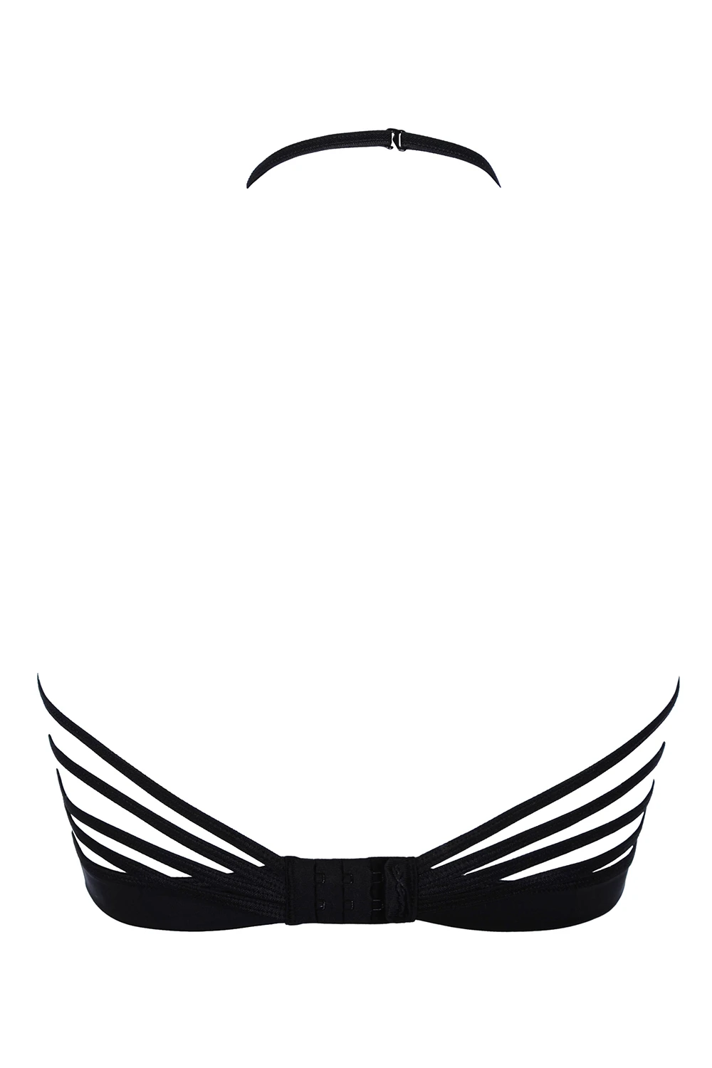 Axami schwarzes Spitzen-Top mit Neckholder Verzirung am Dekoltee Axami schwarzes Spitzen-Top mit Neckholder Verzirung am Dekoltee