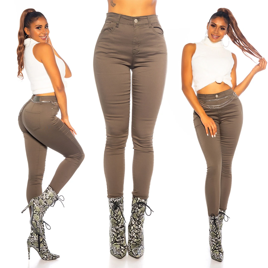 Basic Coloured Skinny High Waist Jeans Basic Coloured Skinny High Waist Jeans