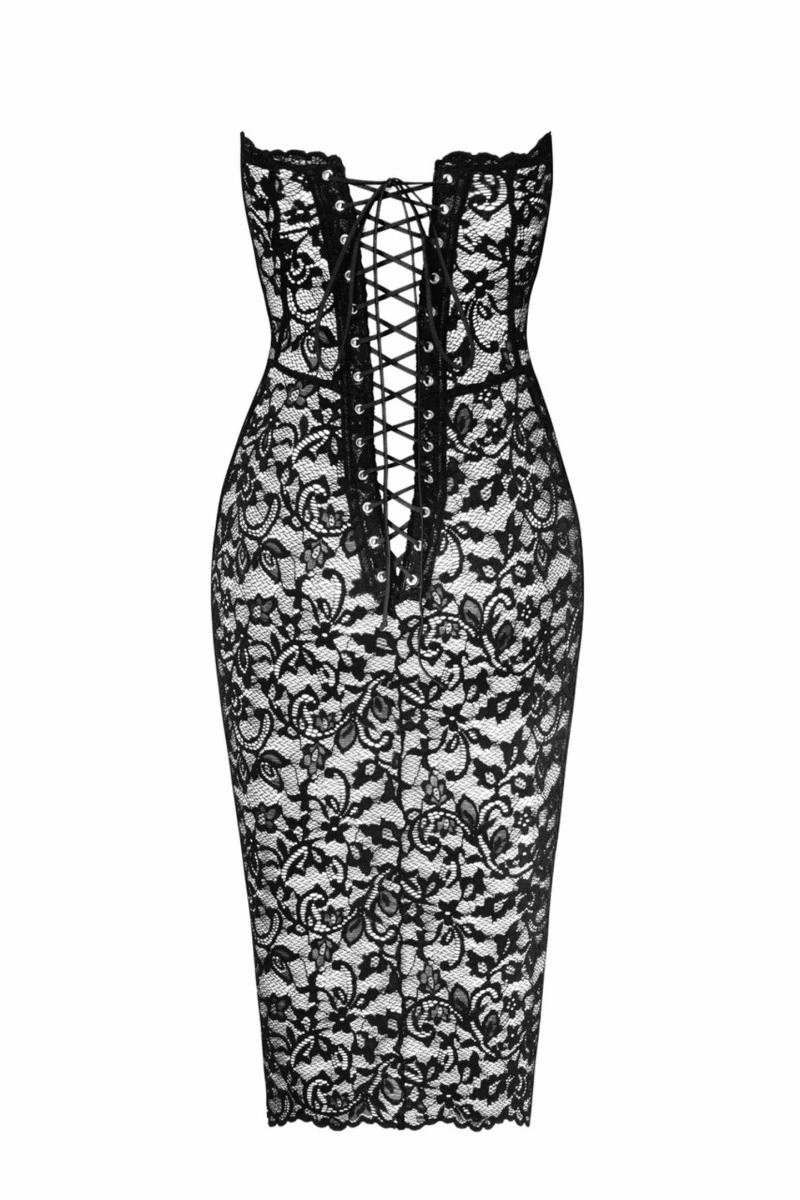 F301 halblanges Corsagen-Kleid aus Spitze von Noir Handmade