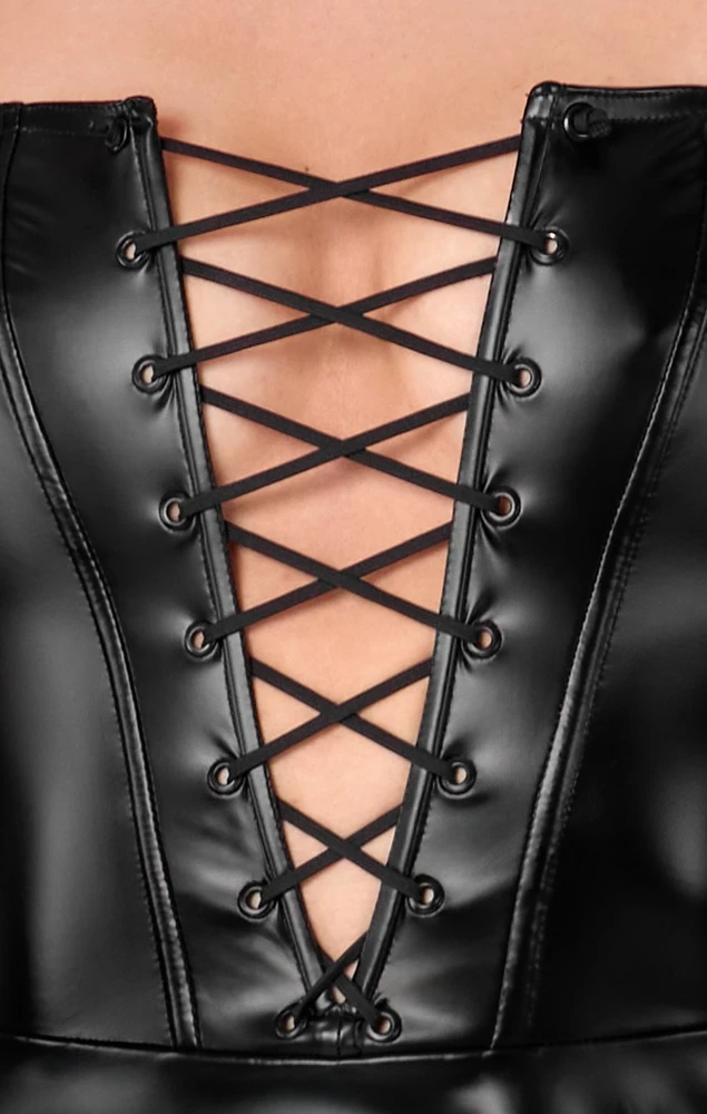 Noir Kleid Schnürung S