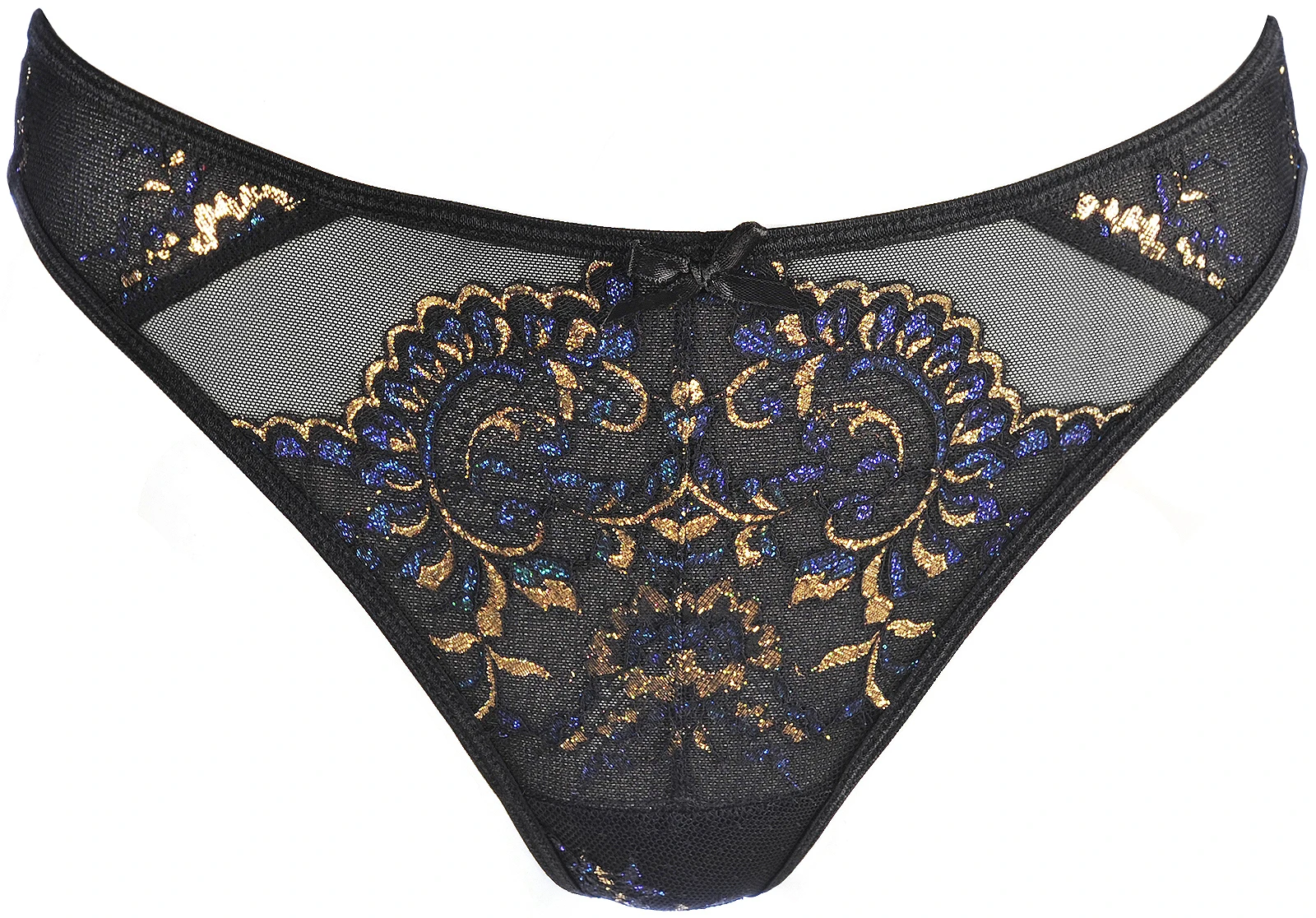 Axami String mit schimmerndern Spitze und schwarzem Tüll