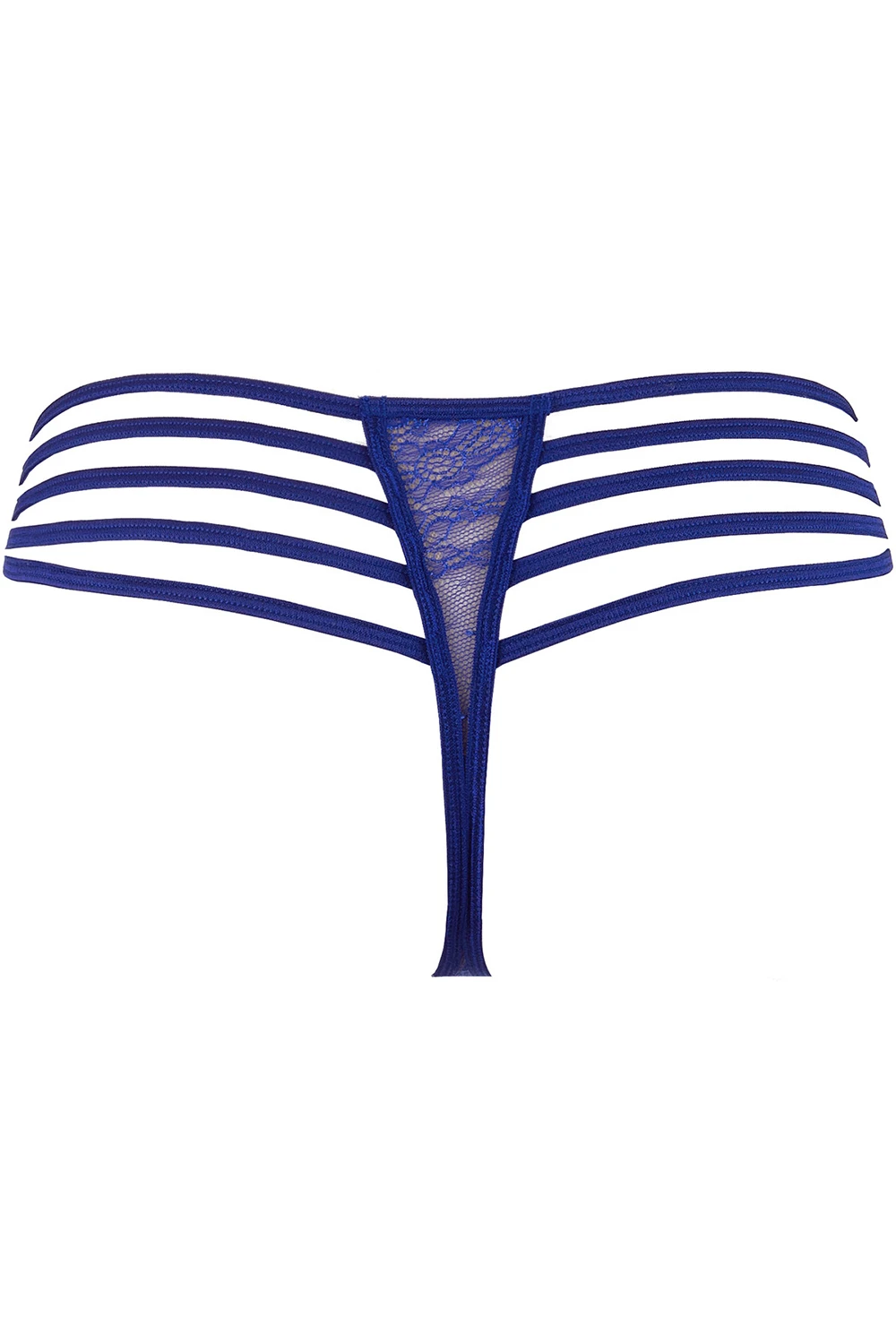 Axami Riemchen String aus beigen Tüll mit blauen Blütenspitze Axami Riemchen String aus beigen Tüll mit blauen Blütenspitze