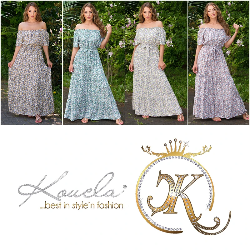 Off Shoulder Flower Printed Maxi Kurzarm Kleid mit Gürtel Off Shoulder Flower Printed Maxi Kurzarm Kleid mit Gürtel
