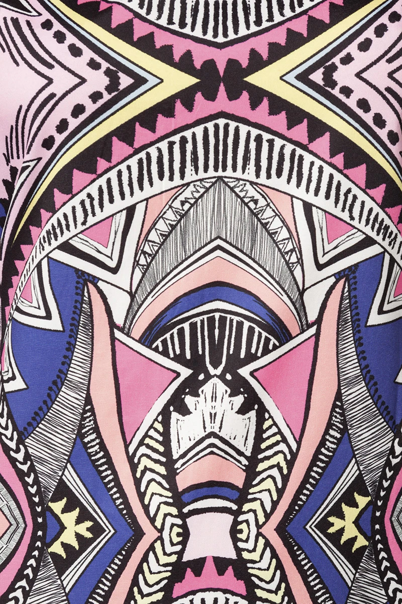 Ärmelloses Hippie-Kleid mit Ethno Muster