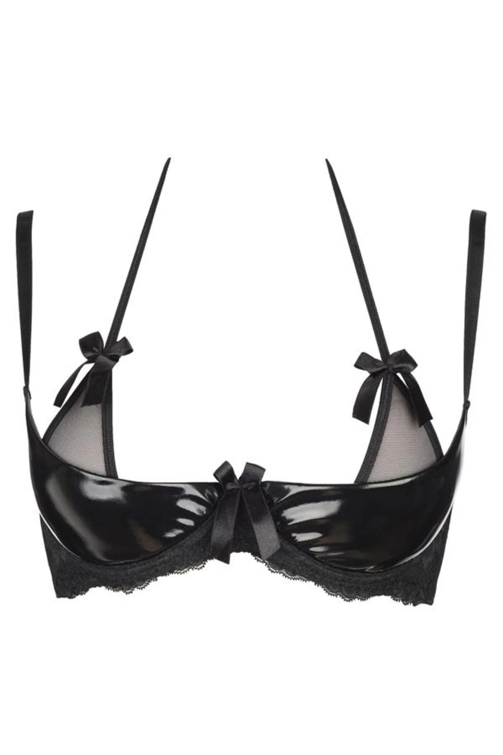 Axami Plus-Size Bügel-Neckholder-Hebe-BH schwarz mit Glanz und Tülleinsatz Axami Plus-Size Bügel-Neckholder-Hebe-BH schwarz mit Glanz und Tülleinsatz