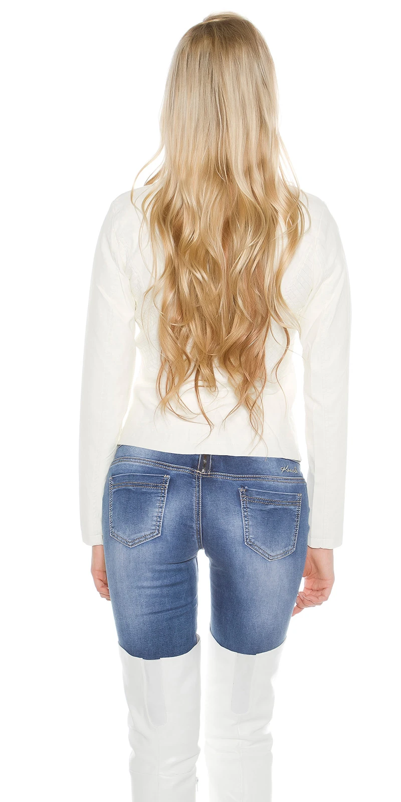 Kunstleder Biker Jacke mit schrägem Zipper Kunstleder Biker Jacke mit schrägem Zipper