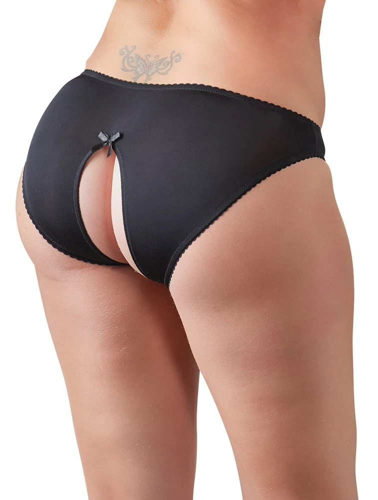 Cottelli CURVES Slip ouvert mit Spitzeneinsatz offen im Schritt Curvy