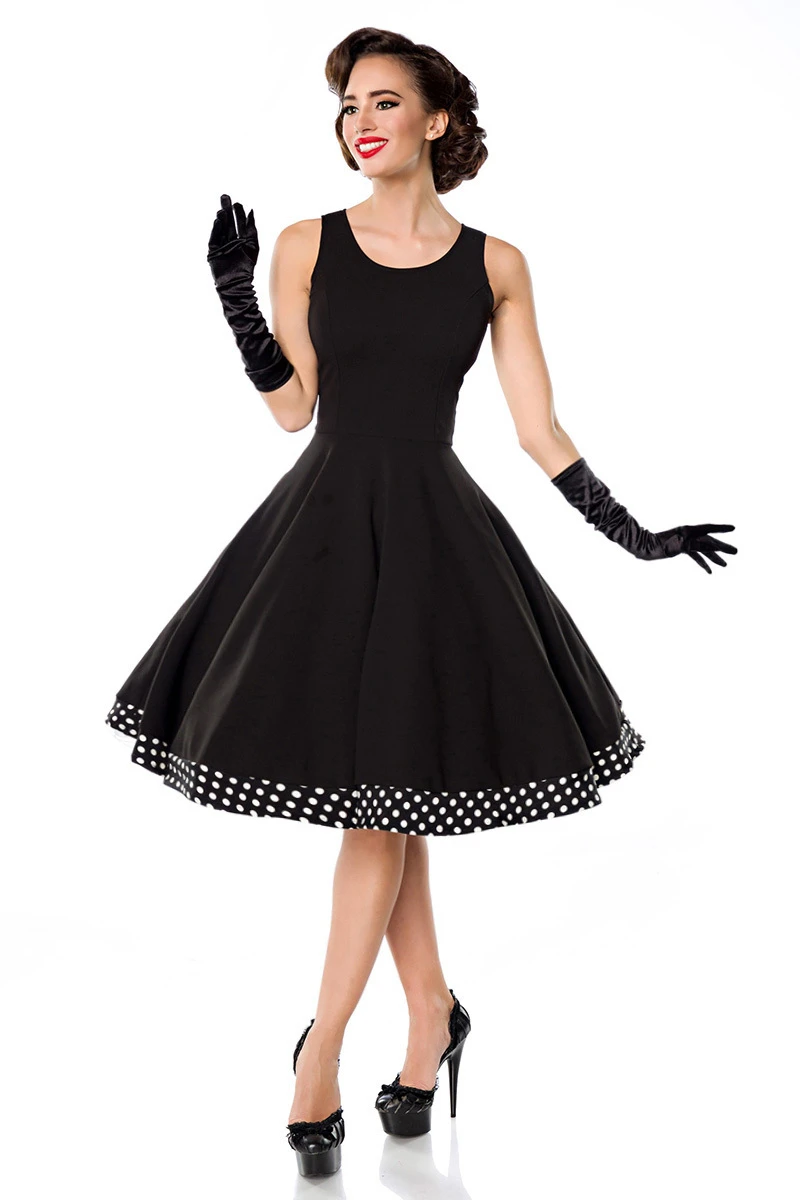 Belsira Swing-Kleid mit Cape mit Kragen und Knöpfen