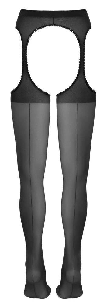 Cottelli LEGWEAR Strumpfhose Ziernaht am hinteren Bein offenem Schritt und Cut-outs
