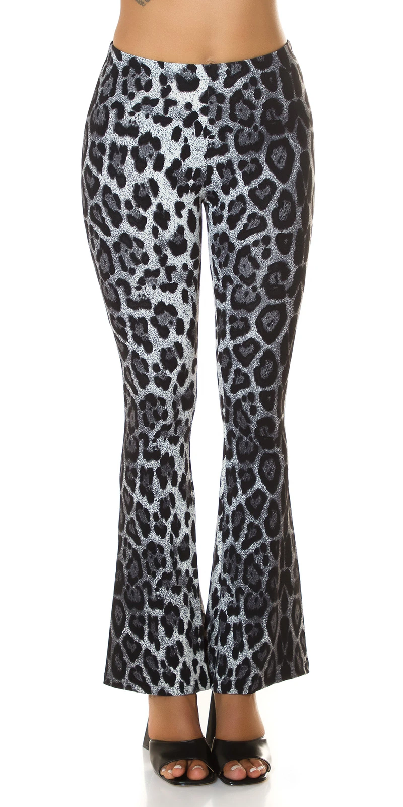 Leo Printed Leggings mit Schlag Leo Printed Leggings mit Schlag