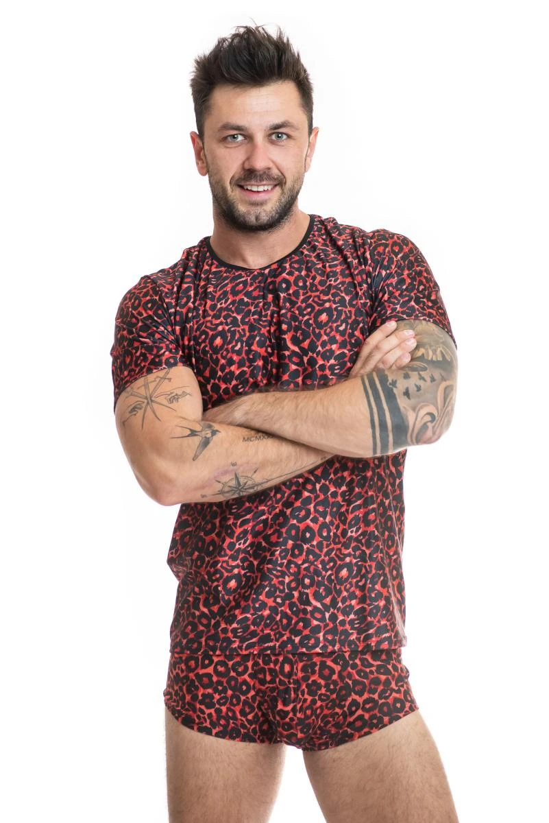 Herren T-Shirt 053544 Tribal mit Animal Print von Anais for Men