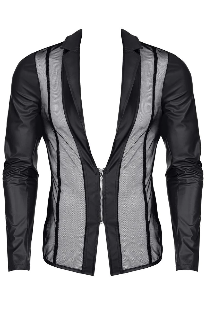 Herren Jacke mit Mesh und Wetlook Matieral