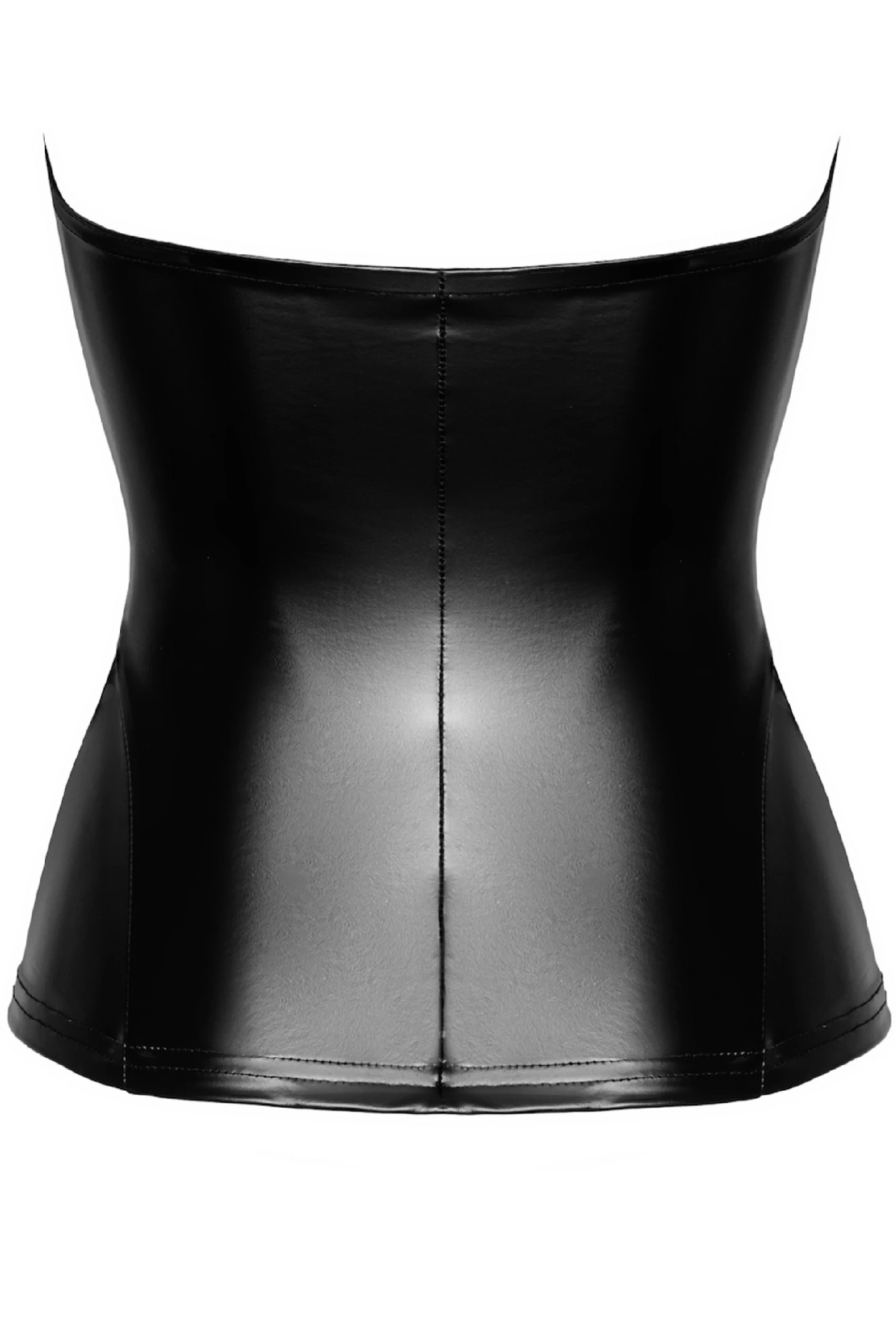 F334 Wetlook Corsagen-Top, Corsagen-Top ohne Träger von Noir Handmade: Glattes Wetlook-Material & durchgehender Reißverschluss!