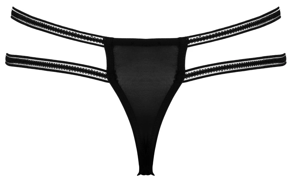 Cottelli LINGERIE Riostring ouvert Eyelash-Spitze mit Strasselementen