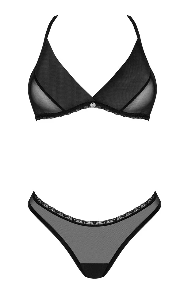 Obsessive Soft-BH und Riostring im schwarz-transparenten Set. Sinnliche Verführung mit Tragekomfort aus weichem Strechtüll.