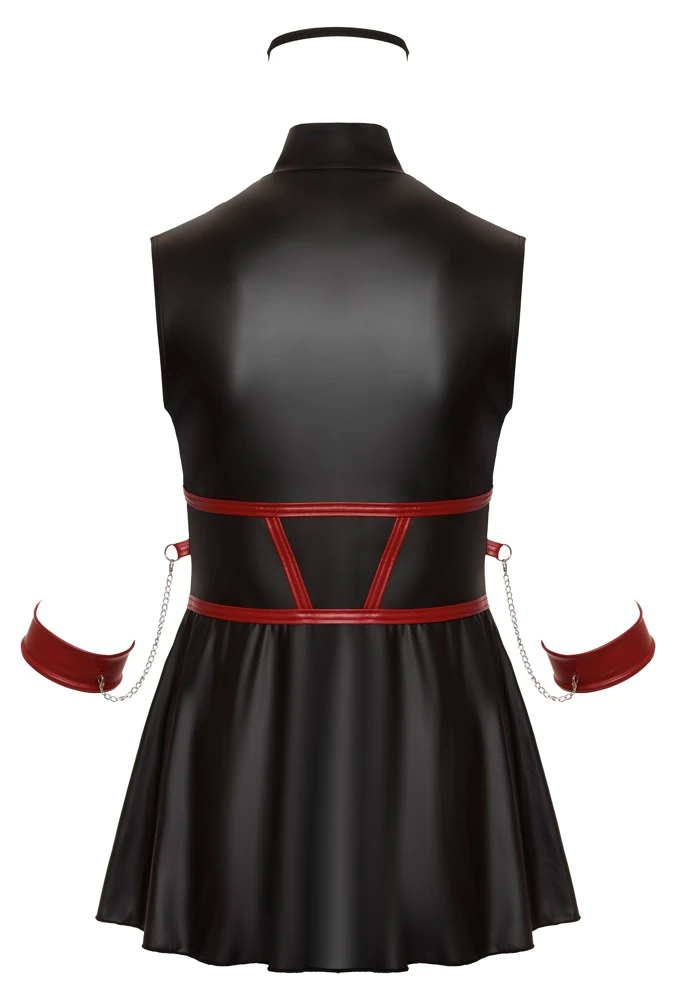 Cottelli Minikleid mit Armfesseln und Augenmaske für verführerische Eleganz in schwarz