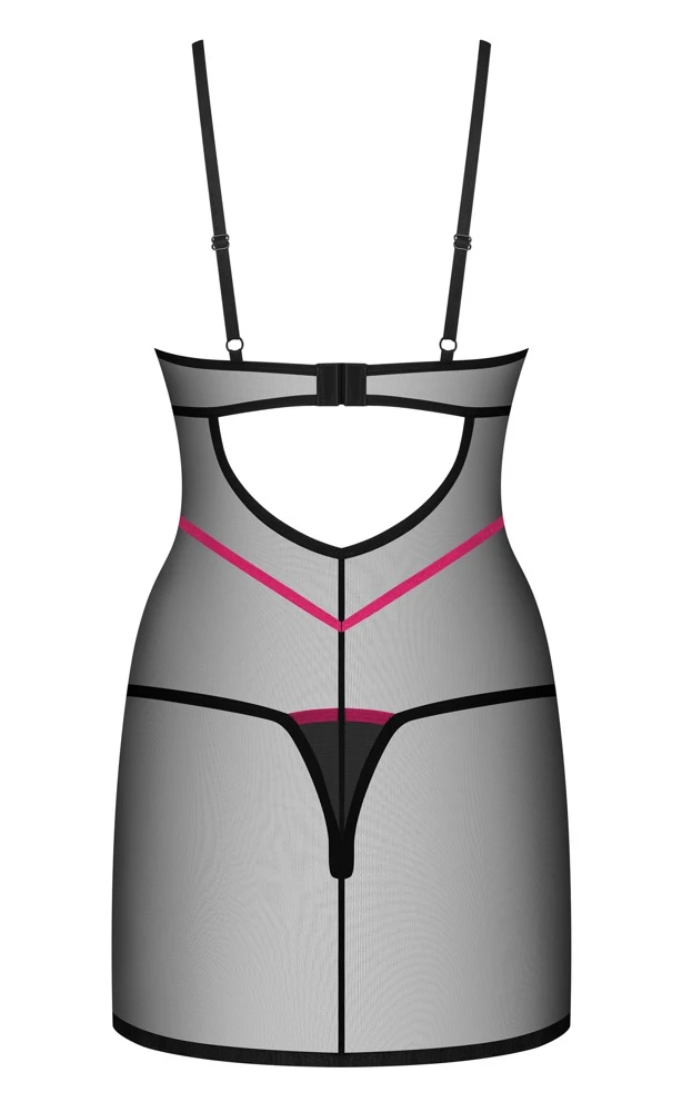 Negligé und String im Set, Dessous- Lingerie Set aus Raffiniertem Transparentes Powernet Negligé und String im Set, Dessous- Lingerie Set aus Raffiniertem Transparentes Powernet