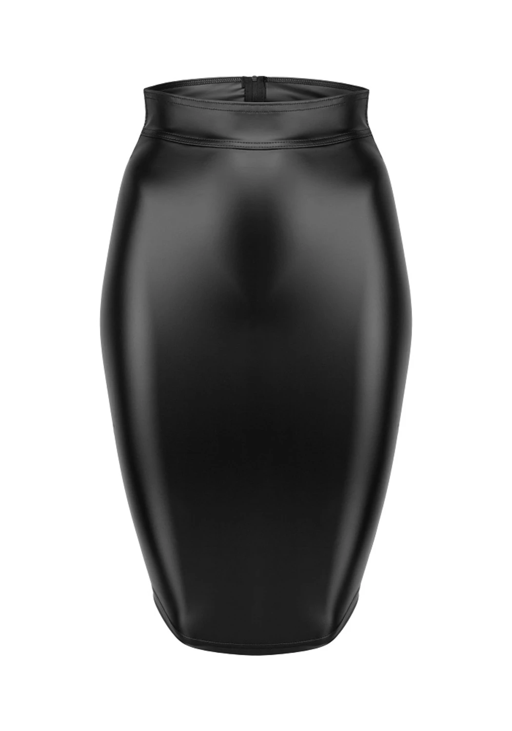 Schwarzer Highwaist-Rock aus Powerwetlook F152 von Noir Handmade