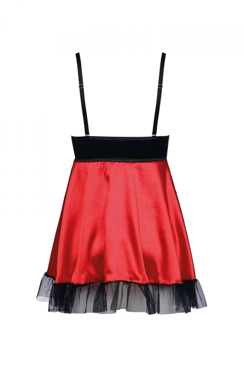 Chemise aus Satin und Spitze
