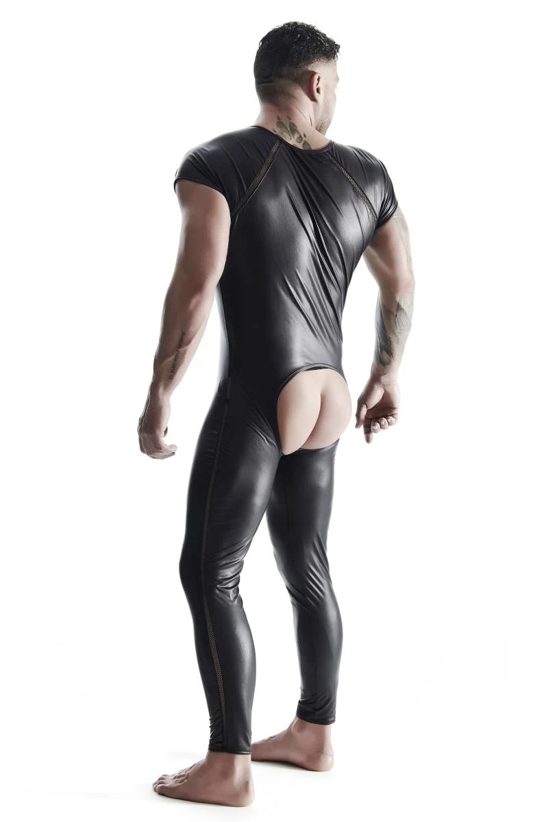 Herren Wetlook Overall OVE001 ouvert von Regnes Fetish Planet